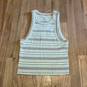 AEO high neck cropped striped tank
